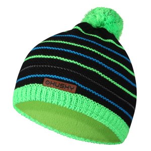 Husky Cap 34 XS, černá/neon zelená Dětská čepice