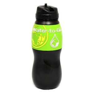 Water To Go Water To Go láhev černá se zeleným lemem Outdoorová láhev