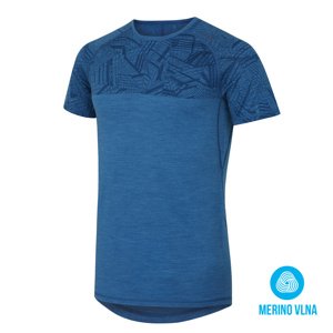 Husky Pánské triko s krátkým rukávem L, tm. modrá Merino termoprádlo