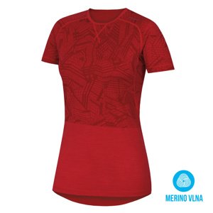 Husky Dámské triko s krátkým rukávem L, červená Merino termoprádlo