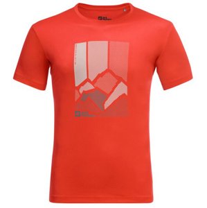Jack Wolfskin Pánské funkční tričko Peak Graphic T M S, strong red