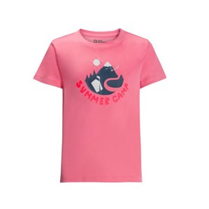 Jack Wolfskin Summer Camp T K 176, pink lemonade Dětské funkční triko