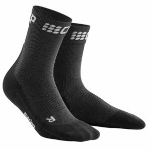CEP Krátké zimní běžecké ponožky dámské šedá / černá II