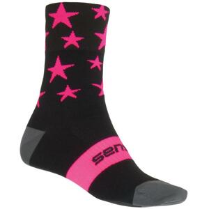 Sensor Ponožky Stars černá/růžová 39-42