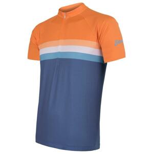 Sensor Cyklo Summer Stripe pánský dres kr.rukáv modrá/oranžová M