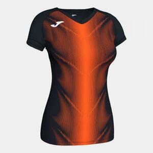 Joma Olimpia T-Shirt Black-Orange S/S Woman M