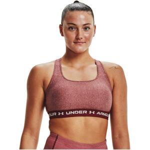 Under Armour Crossback Mid Heather Bra-RED XS