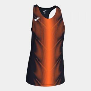 Joma Olimpia T-Shirt Black-Orange Sleeveless Woman 2XS