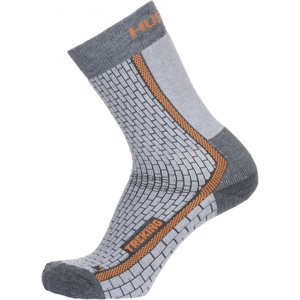 Husky Treking L (41-44), šedá/oranžová Ponožky
