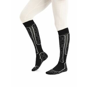 Pánské ponožky ICEBREAKER Mens Ski+ Medium OTC Alpine Geo, Black/Snow velikost: L
