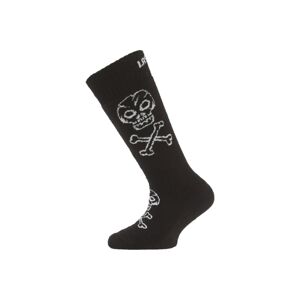 Lasting dětské merino lyžařské ponožky SJC černé Velikost: (24-28) XXS