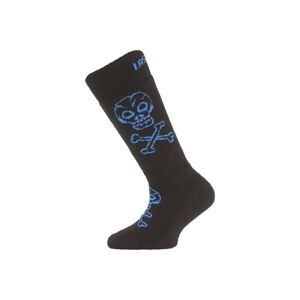 Lasting dětské merino lyžařské ponožky SJC černé Velikost: (29-33) XS