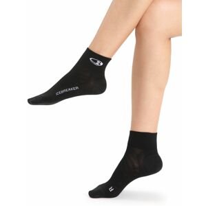 Dámské merino ponožky ICEBREAKER Wmns Run+ Ultralight Mini, Black/Snow velikost: M
