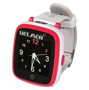 HELMER dětské chytré hodinky KW 802/ 1.54" TFT/ dot. display/ IP66/ 2x foto/ video/ volání/ 6 her/ MP3/ CZ/ červeno-bílé