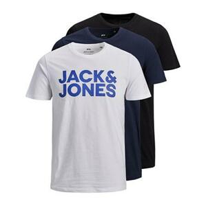 Jack&Jones 3 PACK - pánské triko JJECORP 12191762 Black M
