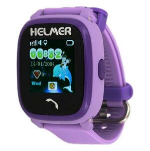 HELMER dětské hodinky LK 704 s GPS lokátorem/ dotykový display/ micro SIM/ IP67/ kompatibilní s Android a iOS/ fialové