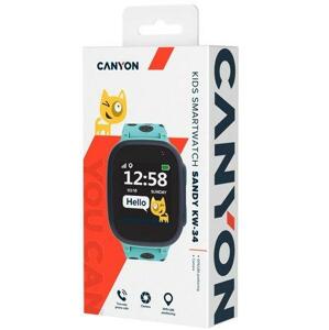 CANYON smart hodinky Sandy KW-34 BLUE,1,44",Nano SIM,GPS+LBS,32MB,kamera,volání,SOS tlačítko