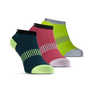SALMING Performance Ankle Sock 3-pack Teal/Yellow/Red, 35-38