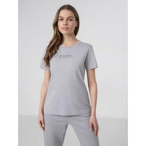 4F Dámské bavlněné tričko, cold, light, grey, XL