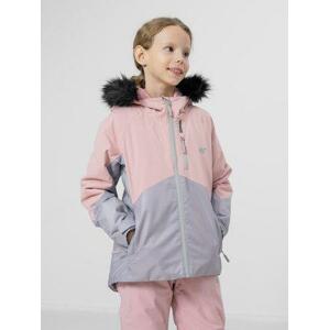 4F Dívčí lyžařská bunda, cold, light, grey, 140