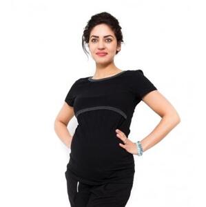 Be MaaMaa Těhotenské a kojící triko Aldona - černá XS (32-34)