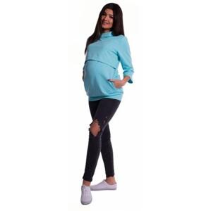 Be MaaMaa Těhotenské a kojící teplákové triko - mátové  S (36)