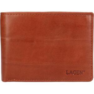 Lagen Pánská kožená peněženka LG-2111 MID BRN