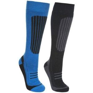 Trespass Lyžařské ponožky LANGDON II - MALE SKI SOCK (2 PAIR PACK) black / bright blue 4/7, Černá / modrá, 37 - 40