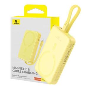 Powerbank Baseus Magnetic Mini 10000mAh, USB-C 20W MagSafe (yellow)
