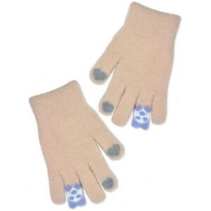 Dívčí zimní, prstové rukavice, béžové, vel. 110/116 110-116 (4-6r)