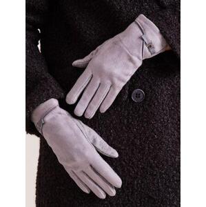 Fashionhunters Elegantní dámské šedé rukavice L / XL