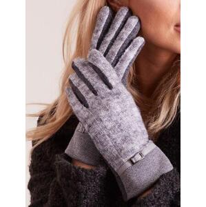 Fashionhunters Pletené modulové rukavice tmavě šedé S/M