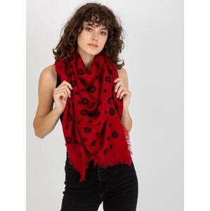 Fashionhunters Dámský červený šátek s potiskem Velikost: ONE VELIKOST, Červená, JEDNA