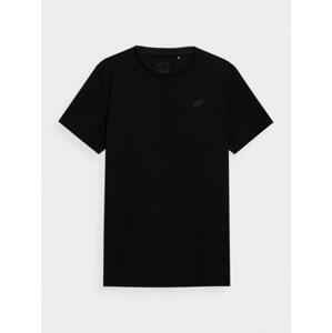 4F Pánské bavlněné tričko, deep, black, XXL