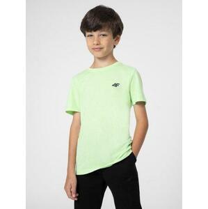 4F Chlapecké bavlněné tričko, light, green, 140