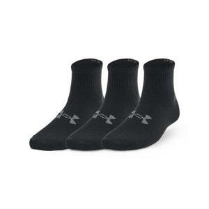 Under Armour Dětské sportovní ponožky Essential 3pk Qtr Yth, Černá, 40 - 42