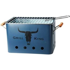 Přenosný gril na dřevěné uhlí GRILL KING 43 x 20 cm modrá