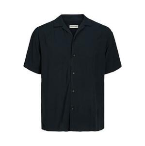 Jack&Jones PLUS Pánská košile JJEMULTI Relaxed Fit 12224615 Black 3XL, XXXL