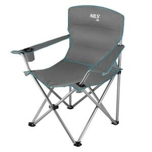 NILS CAMP Skládací židle NC3079 šedá-zelená