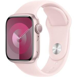 Apple Watch Series 9 41mm Růžový hliník se světle růžovým sportovním řemínkem M/L