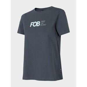 4F Dámské bavlněné tričko dark grey XS, Tmavě, šedá