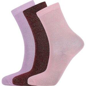 Zigzag Dětské ponožky Bhoebe Glitter - 3 páry cabernet 25-28