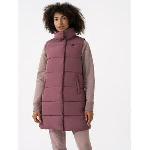 4F Dámská prodloužená vesta dark pink XL