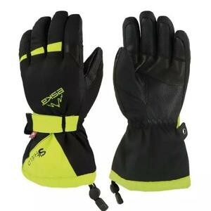 Eska Dětské lyžařské rukavice Lux Shield black/acid lime L