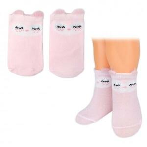 Dívčí bavlněné ponožky Smajlík 3D - růžové - 1 pár 80-86 (12-18m)
