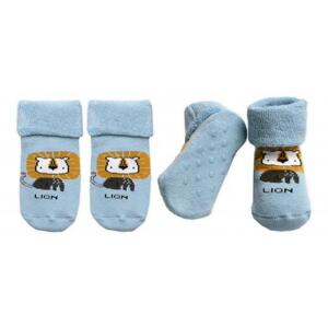 Kojenecké froté ponožky s ABS Lion, Baby Nellys, modré 80-86 (12-18m)