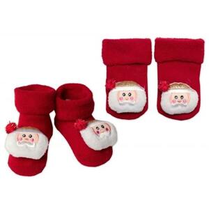 Kojenecké vánoční froté ponožky Santa, Baby Nellys, červené 68-80 (6-12m)