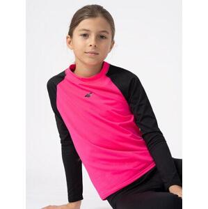 4F Dívčí funkční tričko hot pink neon 122/128, 122 - 128