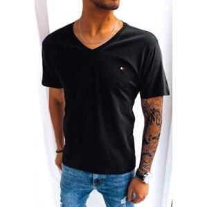 Dstreet Černé pánské tričko RX5103 M s potiskem, Černá