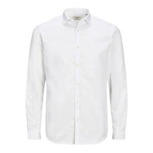Jack&Jones PLUS Pánská košile JPRBLACARDIFF Loose Fit 12235157 White 4XL, XXXXL